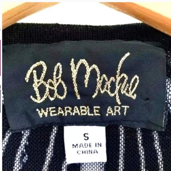 VINTAGE BOB MACKIE Embellished EmbroideredTop Sweater Cardigan Beaded - Picture 5 of 9
